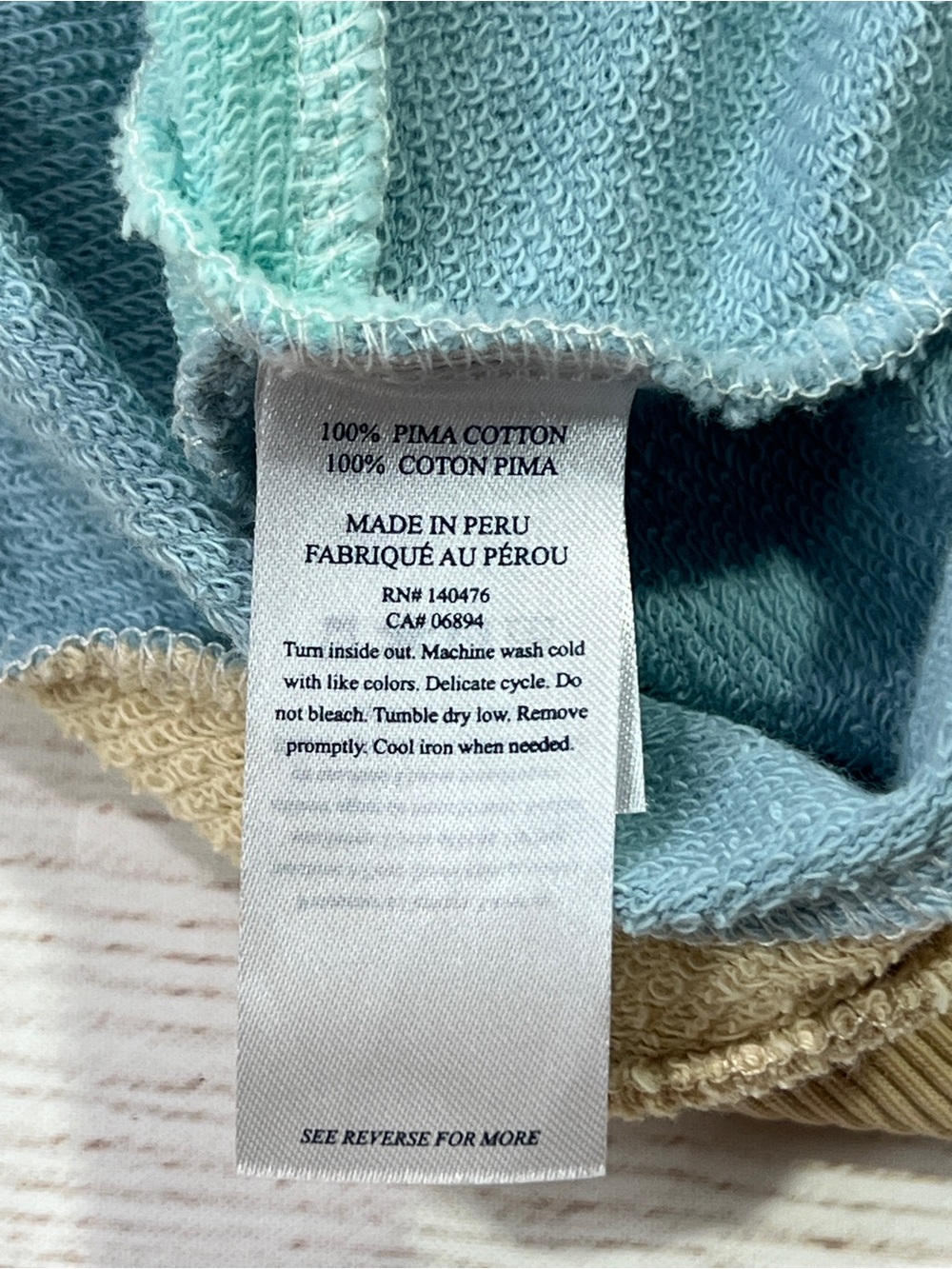 Faherty Soleil Sweatshirt - Medium - multicolor rainbow french terry hoodie - Picture 11 of 14